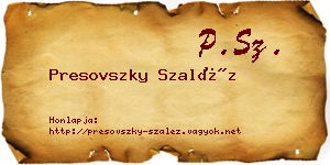 Presovszky Szaléz névjegykártya